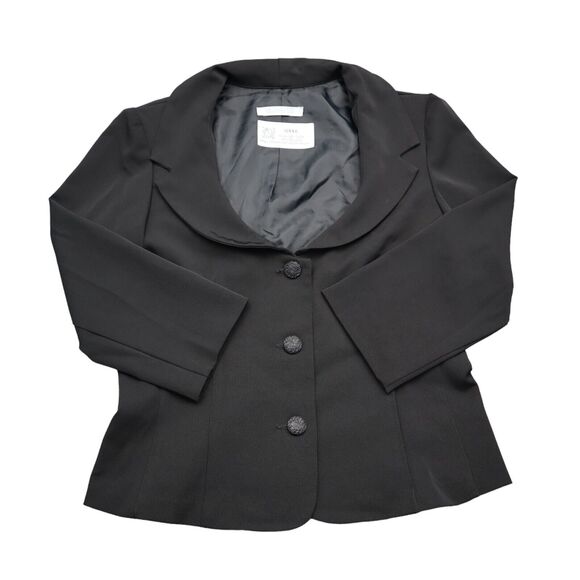 Charlotte Russe Blazer Womens Black Notch Lapel Button Single Breasted - Picture 1 of 15
